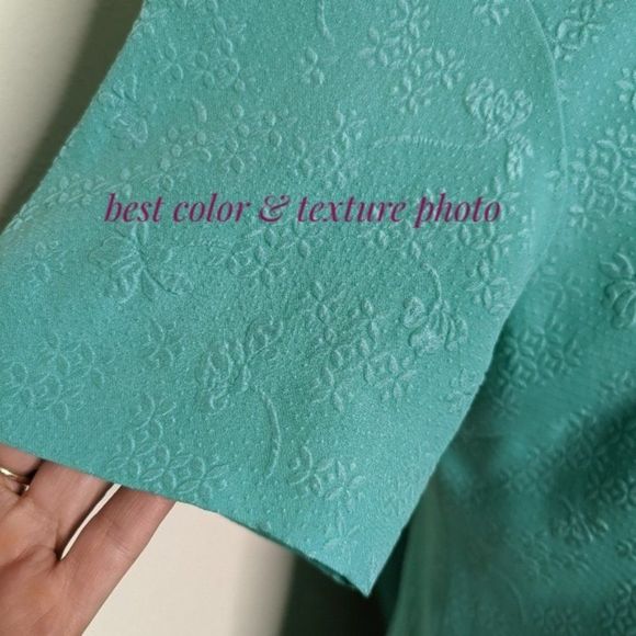 Vtg Lee Baron Jacquard Silk Cheongsam Qipao Bespoke Short Sleeve Skirt Set - Picture 4 of 12